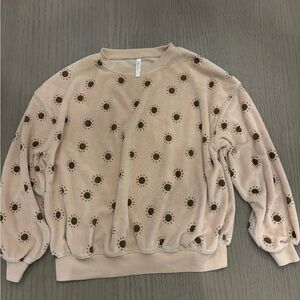 Rylee & Cru Beige Sun Patterned Sweatshirt